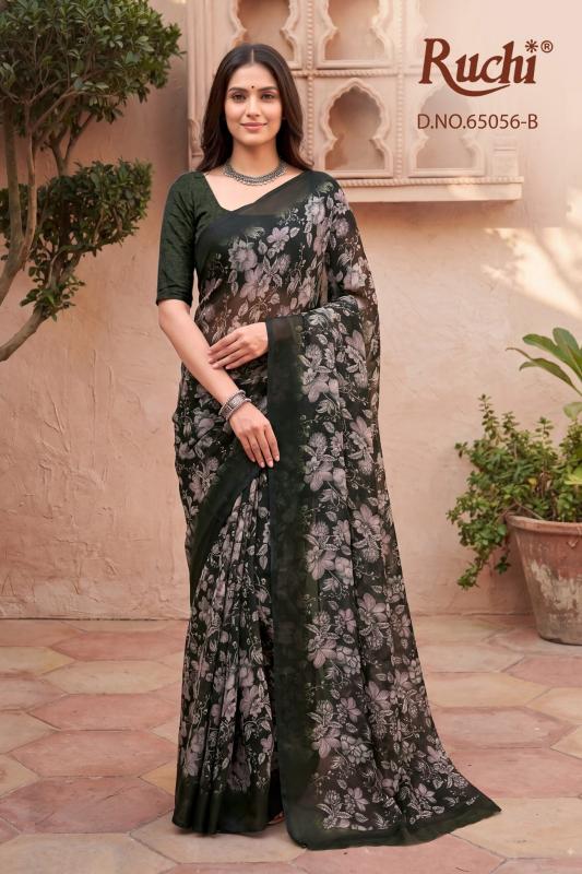 Ruchi saffron chiffon  275 cheap and best sarees